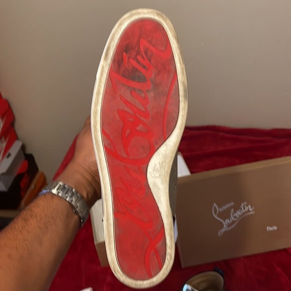 Men size 48 1/2FR or 15.5 US CHRISTIAN LOU BOUTIN HIGH TOP SNEAKERS - Picture 11 of 14